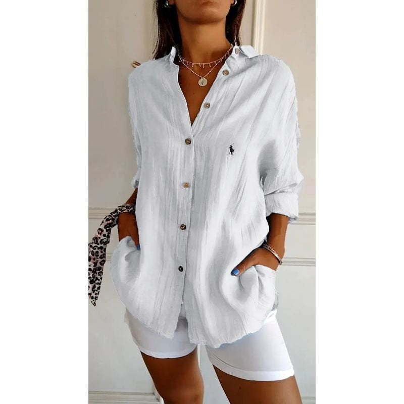 Camicia Classica da Donna RL con Colletto Morbido e Bottoni